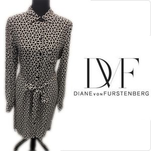 Diane Von Furstenberg Black and White High Low Dress